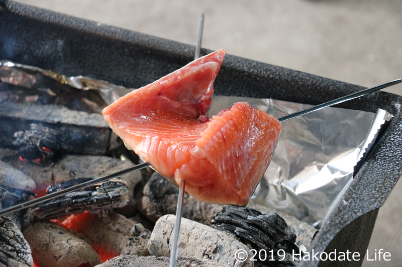 皮目から焼く